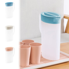 Plastic Water Bottle with Handle 32 oz Clear Beverage Container for Tea Cold Drinks for Kitchen/Dining(Blue)