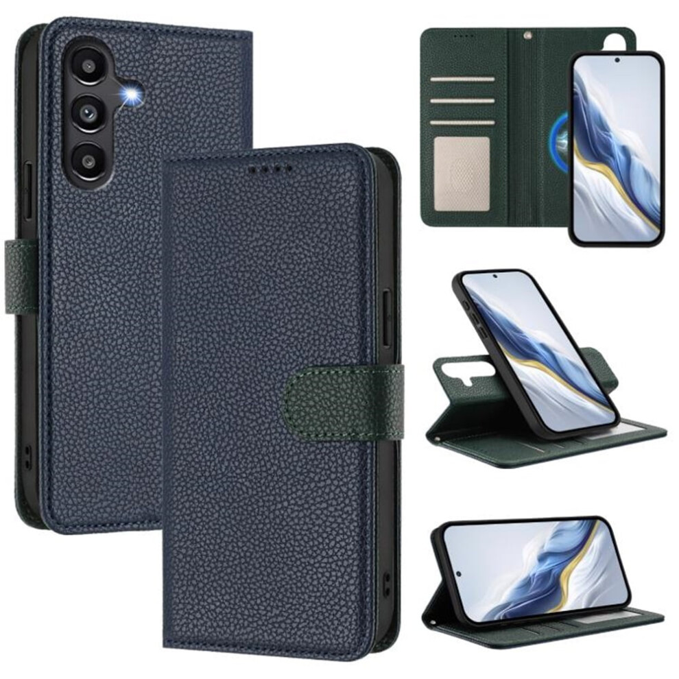 Rfid Blocking 2-In-1 Wallet Case For Samsung Galaxy A13 5G / A04s – Magnetic Flip, Multi-Card Slots, Wrist Strap, Blue 9193271150312