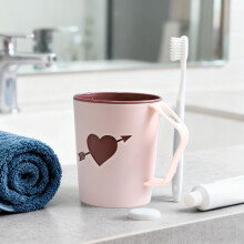 Brushing Cup for Kids Rinsing Cup Couple Toothbrush Cup Creatives Handle Jar Cup Plastic Thickened Stacked Cup