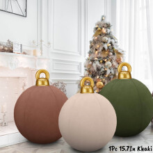 Boules de Noël gonflables géantes en velours de 40 cm (15,7 pouces), décorations de Noël extérieures/intérieures en PVC floqué, compatibles