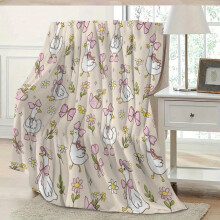 Ultra-Soft Flannel Blanket with White Goose & Floral Print – Lightweight, Cozy, All-Season – Great Gift for Valentine's, Halloween, Birthdays,
