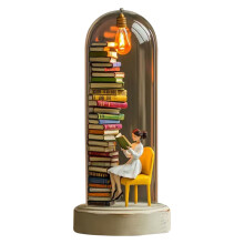 Mini sculptură de lumină de noapte în formă de carte - Lampă de citit cu LED pentru iubitorii de cărți (decor pentru casă, cadou pentru