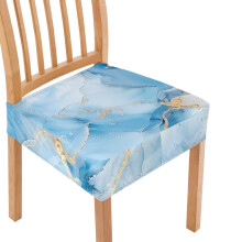 Fodere per sedie da sala da pranzo con stampa effetto marmo, coprisedie antimacchia, fodere decorative per cuscini di sedie da cucina, blu