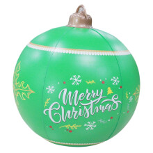 Boules de Noël gonflables surdimensionnées, décorations pour l'intérieur et l'extérieur (vert, 60 cm)