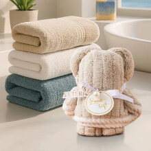 3,9 x 4,7 Zoll große Handtücher aus Korallenfleece mit Bärenmotiv, Schleife und Perle – Gastgeschenke für Brautpartys, Valentinstag und