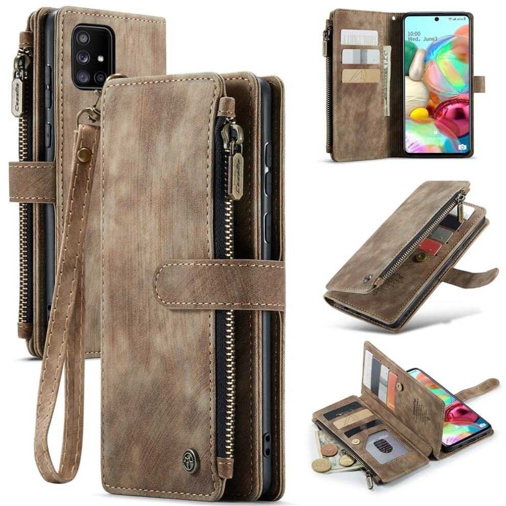 Caseme Wallet Case For Compatible With Samsung Galaxy A71 4GâPu Leather, Magnetic Flip, Lanyard, Zipper Card Holder, 6.7" 9353595708907