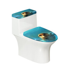 Ensemble de housses de siège de toilette à motif loutre, housse de siège de toilette ajustable et extensible (lot de 2).