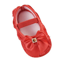 Zapatos de cuna para bebé niña con lazo, suela suave antideslizante para recién nacidas, para primeros pasos.