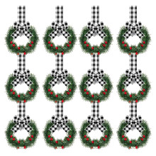 Retrowavy - Conjunto de 12 Guirlandas de Natal para Armário de Cozinha com Fita - Mini Guirlanda de Natal de 10 cm - Decoração Pequena para