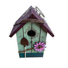 Rustic Wooden Bird House for Outdoor Hanging, Nesting Box & Garden Decoration, Compatible with Wild Bird Viewing