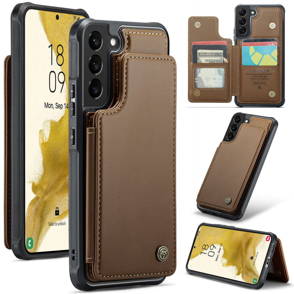 Caseme Leather Wallet Case For Compatible With Samsung Galaxy S22+ Â Rfid Blocking, Magnetic Clasp, Kickstand, Shockproof 9193271154280