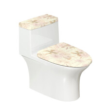 Housses de siège de toilette à motif floral délicat, bord élastique et entretien facile, tissu extensible, lot de 2