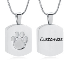 Cremation Jewelry for Ashes Urn Necklace for Ashes Memorial Dog Ashes Necklace Cremation Necklace Pet Keepsake Necklace Pawprint Ashes Holde Necklace