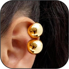 Gold Ear Cuff for Women Chunky Silver Clip-on Cartilage