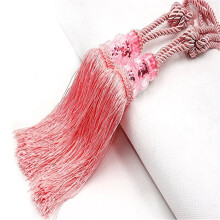 Silver Crystal Tassel Curtain Tiebacks, Braided Rope Holdbacks – Compatible with Standard Drapery