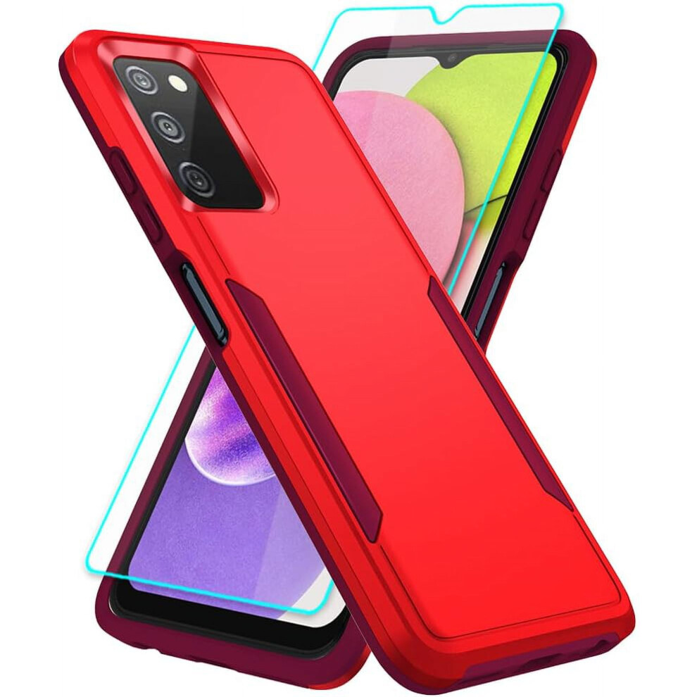 Samsung Galaxy A03s Case With Hd Screen Protector Â Military-Grade Drop Tested, Double-Layer Protection (Red) Â Compatible With Samsung Galaxy Red 9327961796010