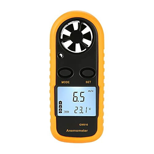 Handheld Digital Anemometer with LCD Display, Measures Wind Speed, Temperature & Wind Chill