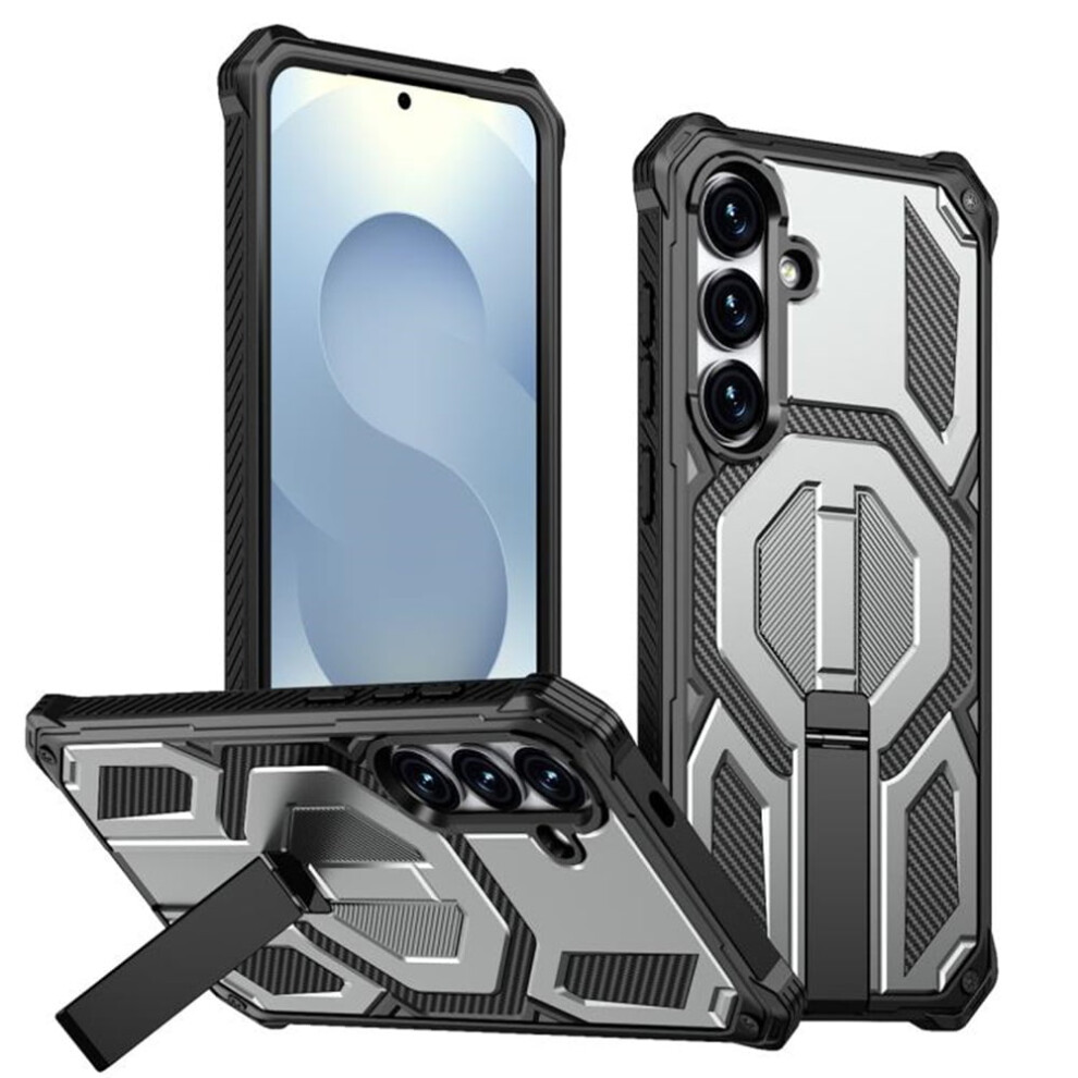 Samsung Galaxy S25+/S24+ 5G Case Compatible With Magsafe Â Military-Grade, Hidden Metal Kickstand, 360 Shockproof, Grey 9353595711013
