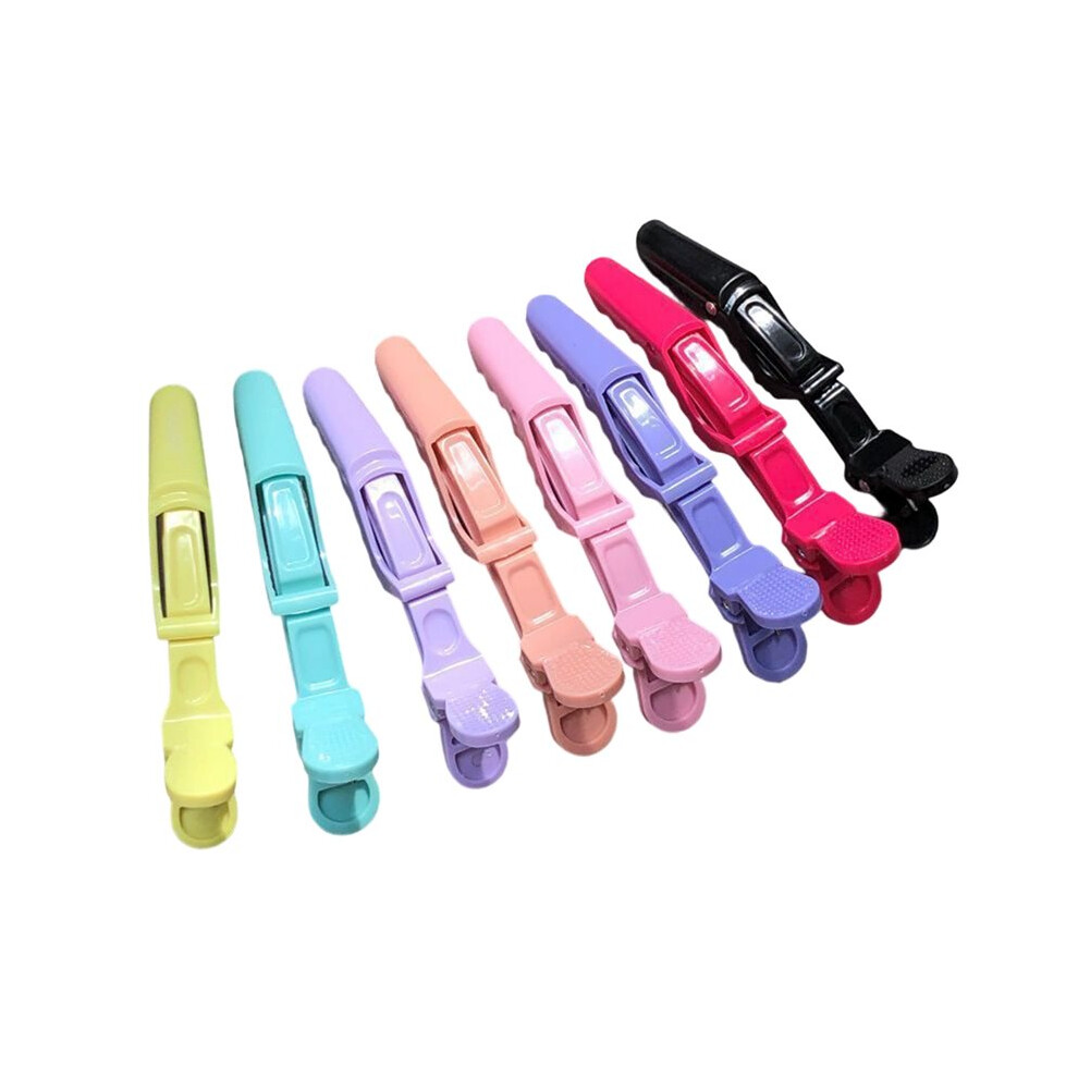 Hair Clips 8Pcs Colorful Alligator Hair Clips Clamps Hairdressing Professional Salon Hair Grip Hair Barber Accessories
