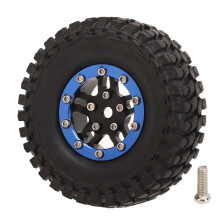 Schaalgetrouwe beadlock-velgen met poedercoating voor 1/10 RC rock crawler auto's, gemaakt van aluminiumlegering voor extra duurzaamheid.