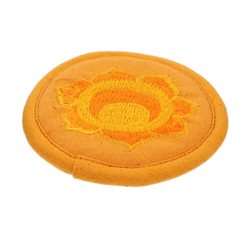 2Pièces Tapis Coton Orange Rond Pour Accessoire Bol Bouddhiste 1
