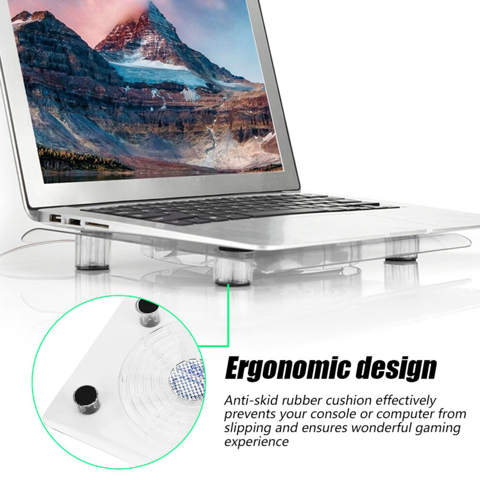 Quiet Usb Notebook Cooler With Rgb Lights Laptop Cooling Pad For Ps4/Ps3/Laptop 9421392930835