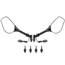 LED Turn Signal Side Mirrors for Motorcycle, Shockproof and Corrosion Resistant Universal Motorcycle Mirrors with No Vibration Loosening, Wide