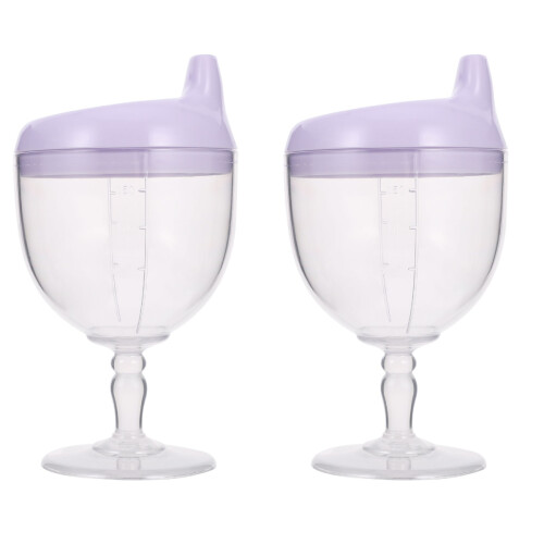 2Pièces Gobelets Bébé Violet Antifuite Design Élégant 1