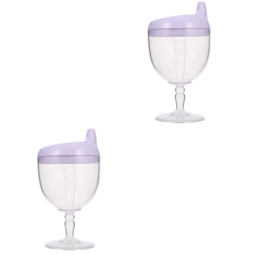 2Pièces Gobelets Bébé Violet Antifuite Design Élégant 2