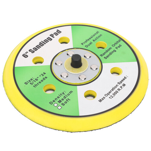 Reinforced Inner Construction Backing Plate For Easy To Install Setup, Hook And Loop Backing Pad With5/16"-24Thread Compatibility, Designed For DA