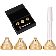 Bocchino per tromba in ottone 1 1/2C3C5C7C con coppe placcate in oro e gambo placcato in argento, suono brillante e risposta migliorata per