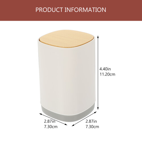 2Pcs Stylish Grey Floss Box with Bamboo Lid Toothpick Holder 1