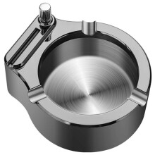 Elegante sigarenasbak, stijlvolle metalen sigarettenhouder met geborsteld stalen afwerking en robuust ontwerp voor thuis of op kantoor.