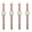 4Pièces De Mode Rose, Bracelet Et Ajustable Pour 3