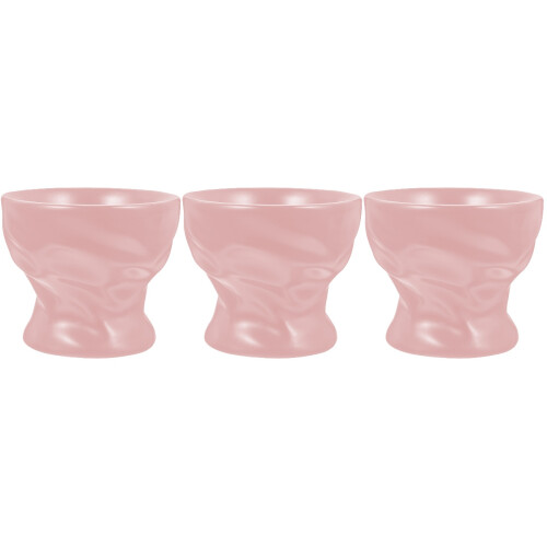 3Pcs Pink Ceramic Dessert and Salad Bowls Decorative 2