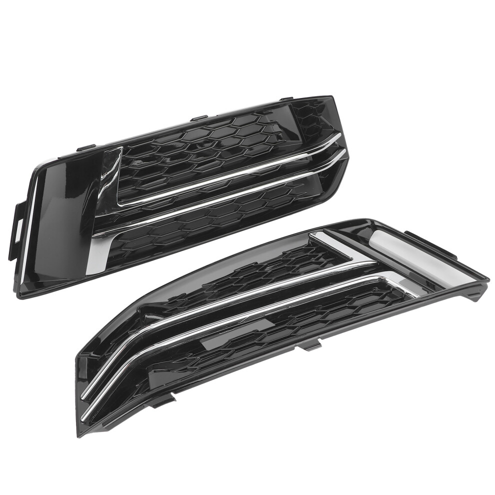 2Pcs Bumper Grille For A4 S4 B9 2016-18 Black 7340572568779
