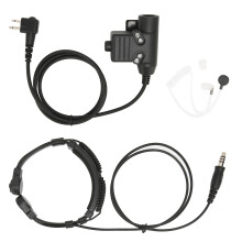 Mångsidigt taktiskt headset, köldbeständig PU-dragtråd för utomhusaktiviteter, genomskinliga silikonhörselkåpor och halsvibrationsljud för