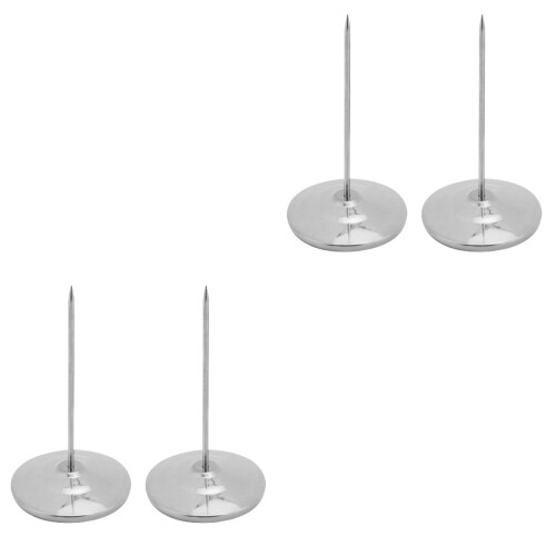 4Pcs Silver Receipt Spike Metal Menu Fork for Office and Cafe 2