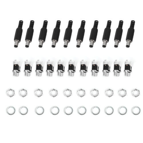 2,1x5,5 mm 12V Stecker Set 10er 2