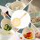 4Pcs Yellow Nylon PVC Mesh Strainer with Handle Kitchen Pasta Colander 9