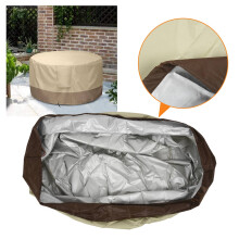 Fire Pit Cover Round-210D Oxford Cloth Heavy Duty Patio Outdoor Fire Pit Table Cover Round Waterproof Fits for 34/35/36 Inch Fire Pit Bowl Cover (36