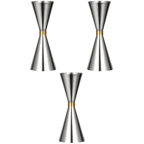 3Pièces Double Jigger Acier Inoxydable Cocktail Bar 2