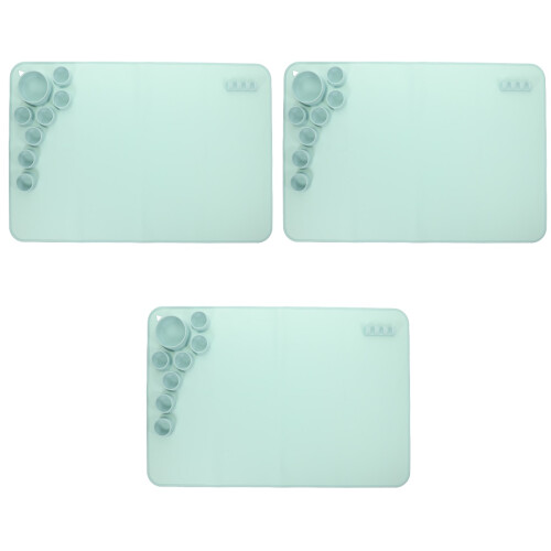 3Pièces Tapis Silicone Bleu Durable Pour Peinture Résine 1