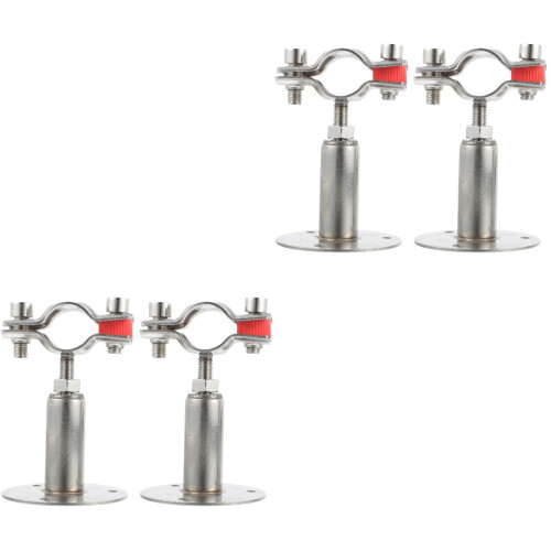 2 Pcs Stainless Steel Pipe Bracket Water Fixing Clamp Adjustable Hose 2