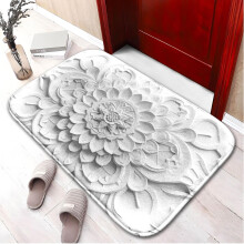 3D Flower71Αντιολισθητικό χαλί μπάνιου από αφρό μνήμης: Απορροφητικό, στεγνώνει