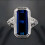 Women's emerald ring with zircon inlay rectangular shape 1