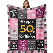 Manta de presente para o 50º aniversário de uma mulher – 127 x 152 cm, ideal para celebrar essa data especial.