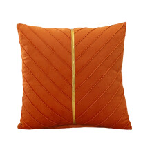 Capas de Almofada Decorativas de Primavera em Veludo Laranja Sólido, 40x40cm