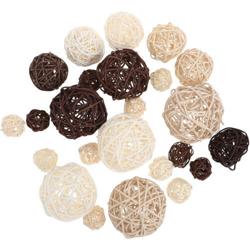 24 bolas redondas de videira para decoração artesanal de 12,7 cm (5 polegadas)