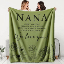Hyggeligt Nana-flaneltæppe, blødt sengetæppe, behageligt og varmt, holdbart, ideelt til sofa, kontor, seng, camping, rejser, perfekt feriegave